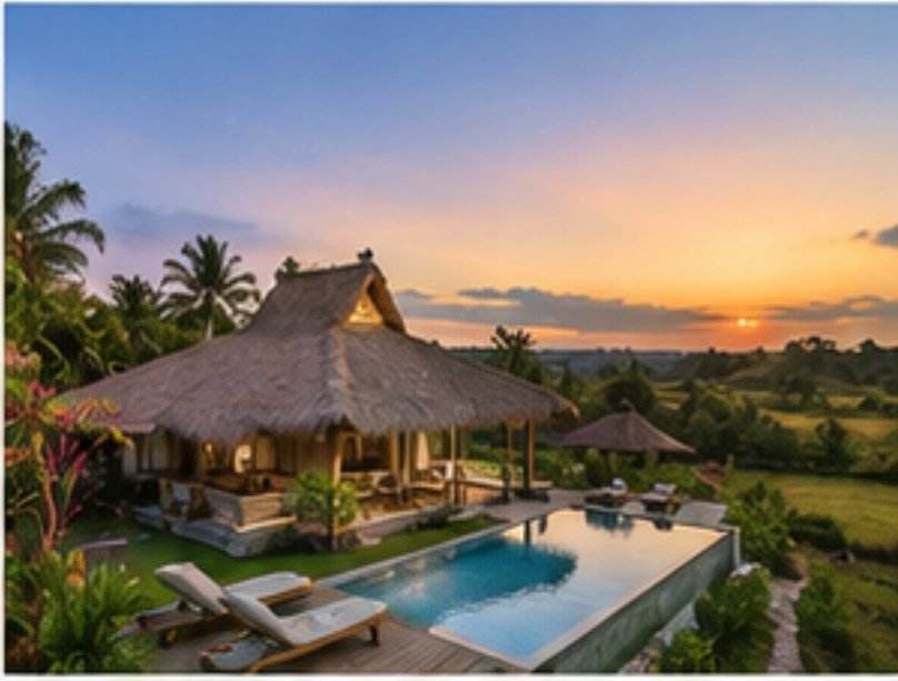 Villa Dassang Sunset - kolam utama & tampak luar